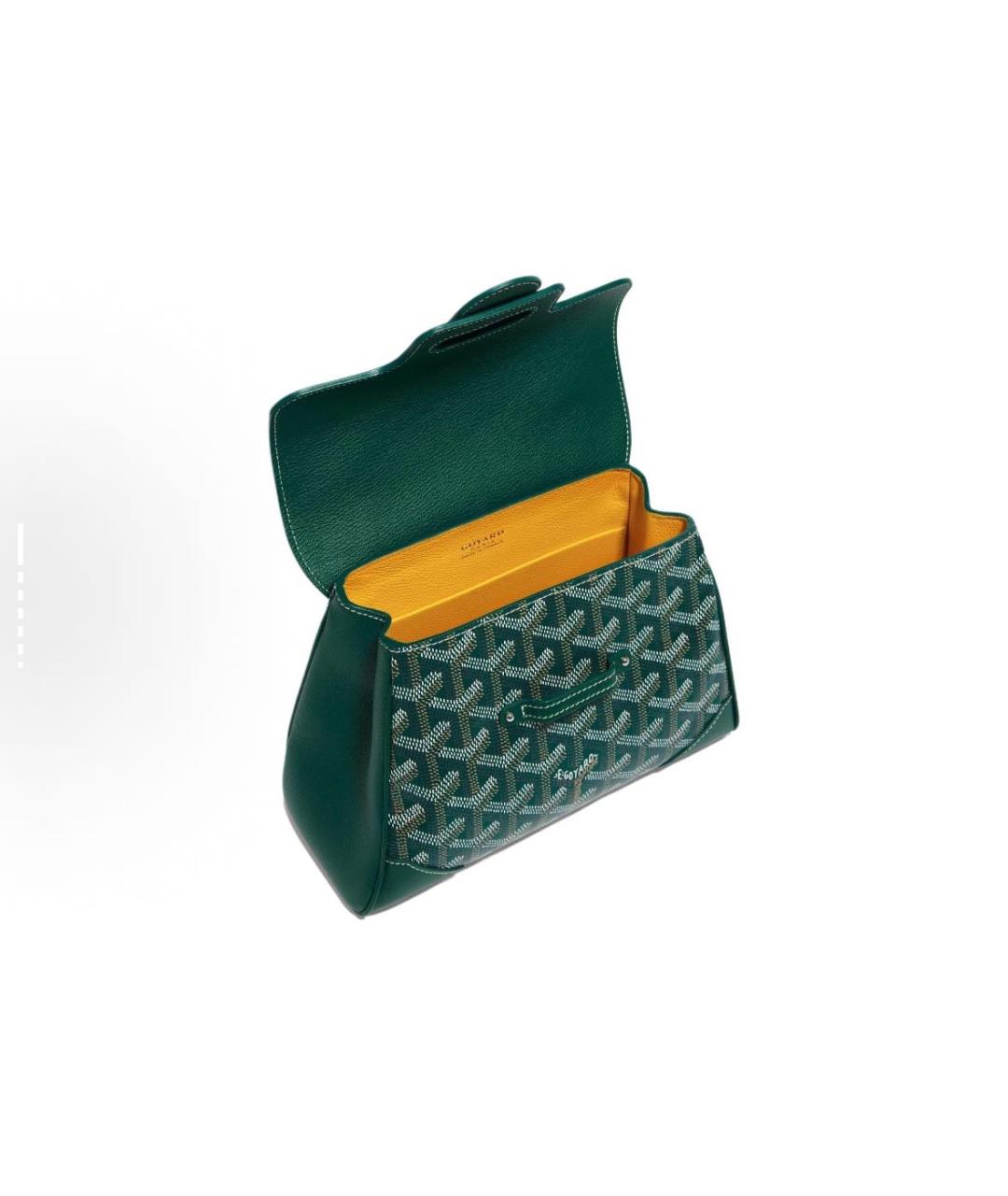 GOYARD Зеленая кожаная сумка с короткими ручками, фото 3