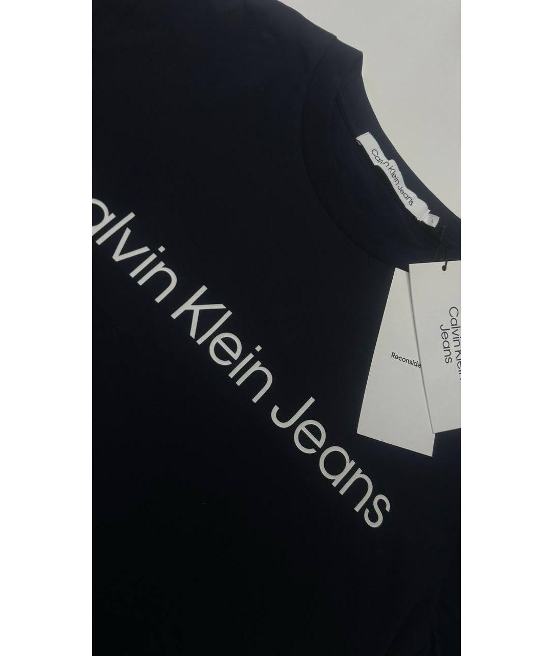 CALVIN KLEIN Черная хлопковая футболка, фото 5