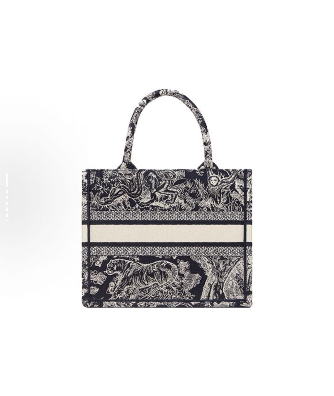 CHRISTIAN DIOR Антрацитовая тканевая сумка тоут, фото 3