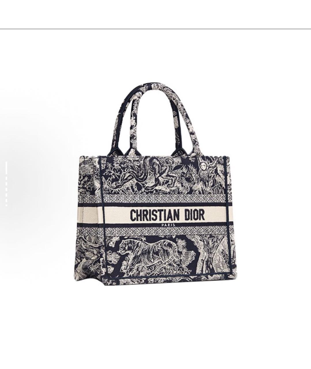 CHRISTIAN DIOR Антрацитовая тканевая сумка тоут, фото 2