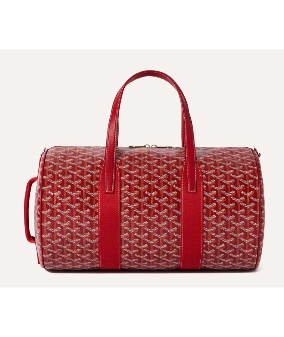 GOYARD Красная кожаная дорожная/спортивная сумка, фото 2