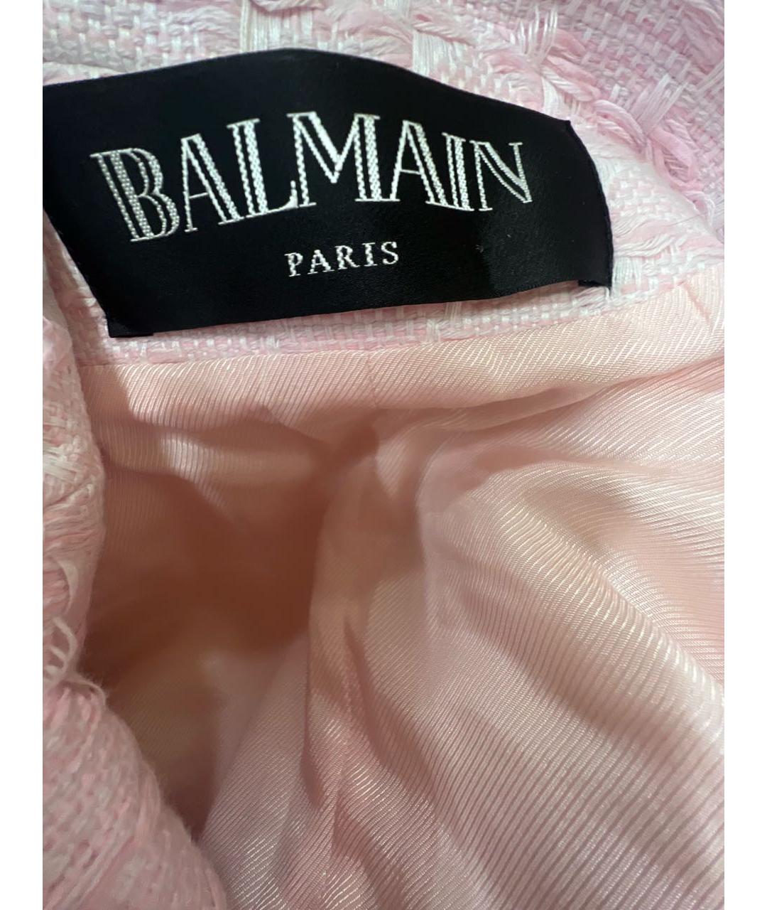 BALMAIN Розовый хлопковый жакет/пиджак, фото 3