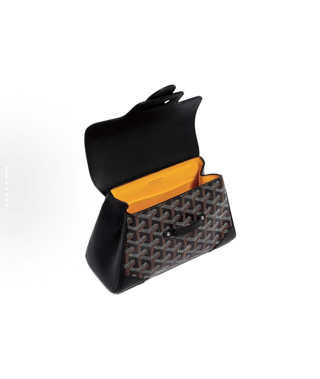 GOYARD Черная кожаная сумка с короткими ручками, фото 3