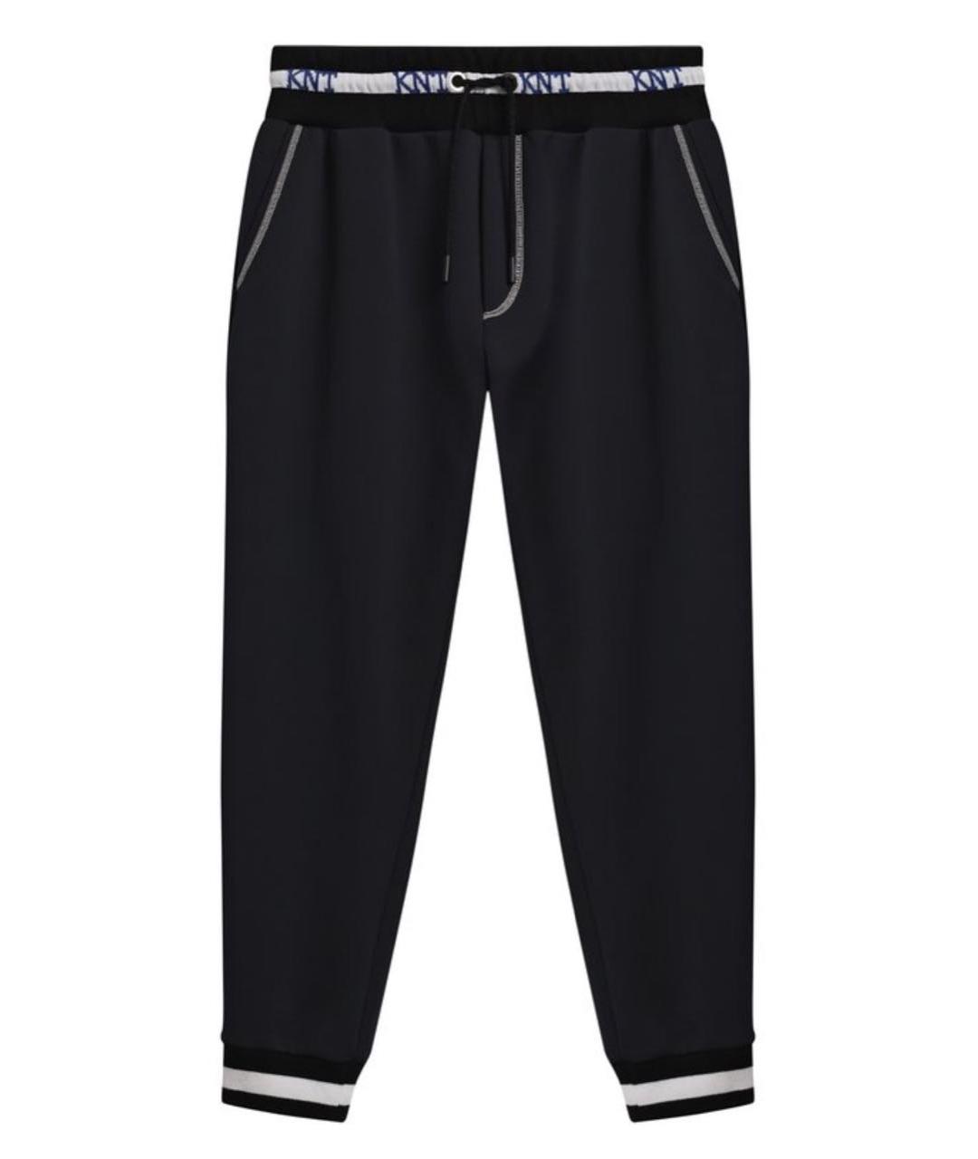 KITON Темно-синие хлопко-эластановые повседневные брюки, фото 1