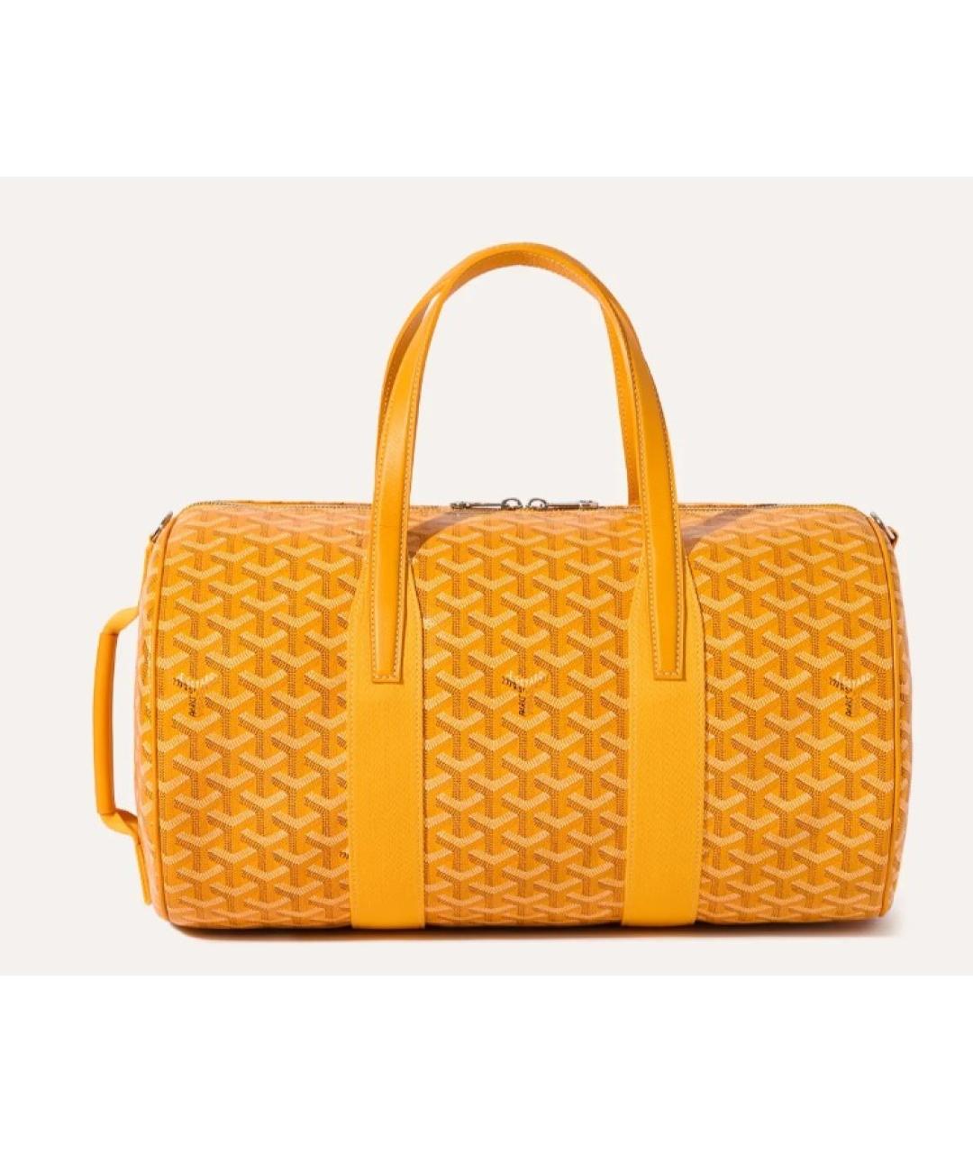 GOYARD Желтая кожаная дорожная/спортивная сумка, фото 2