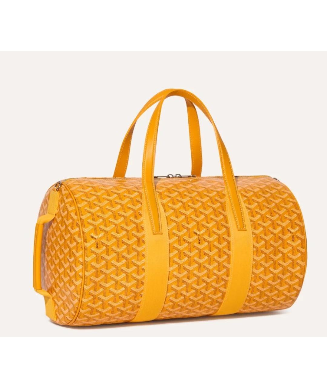 GOYARD Желтая кожаная дорожная/спортивная сумка, фото 3