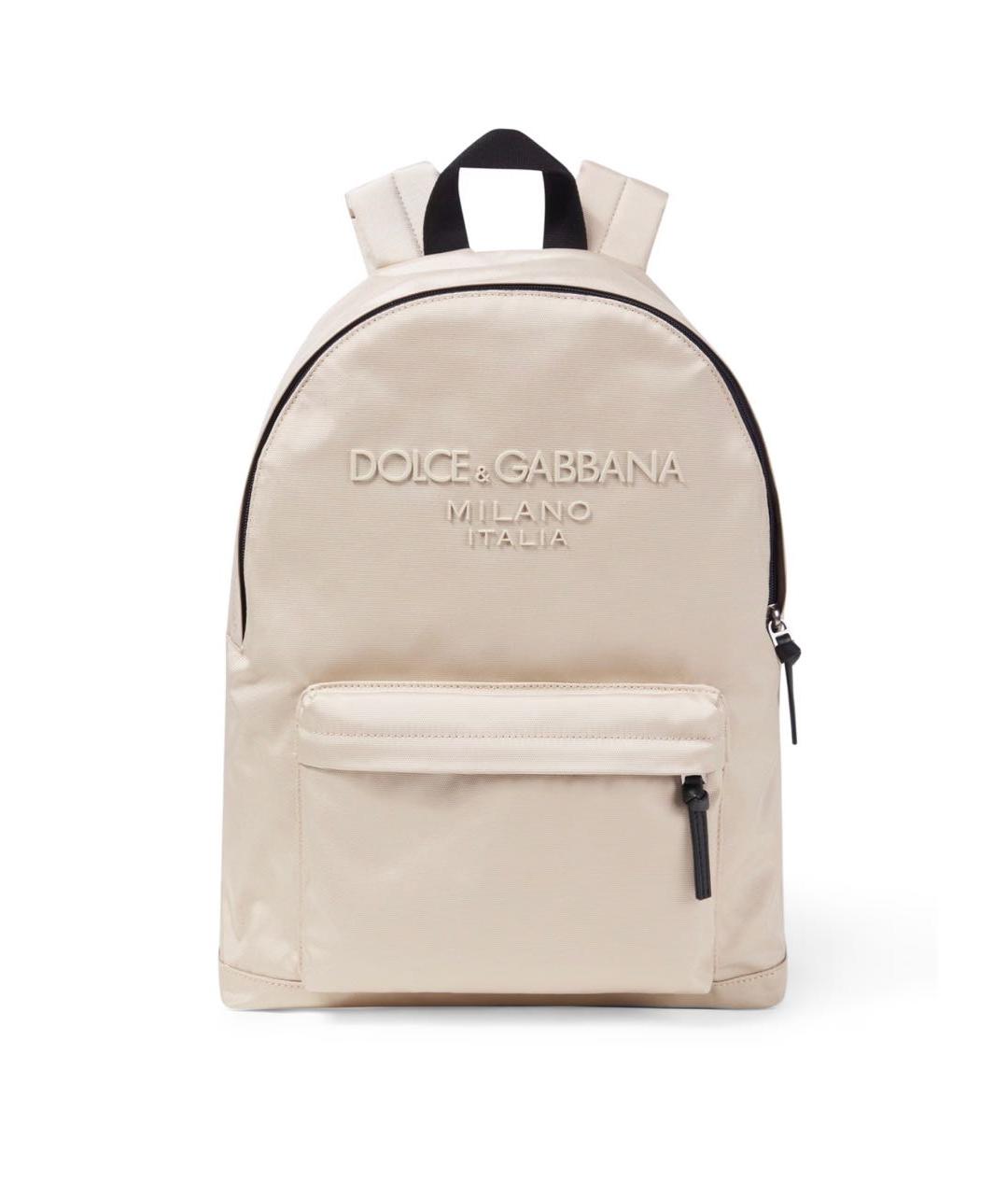 DOLCE & GABBANA KIDS Бежевый тканевый рюкзак, фото 1