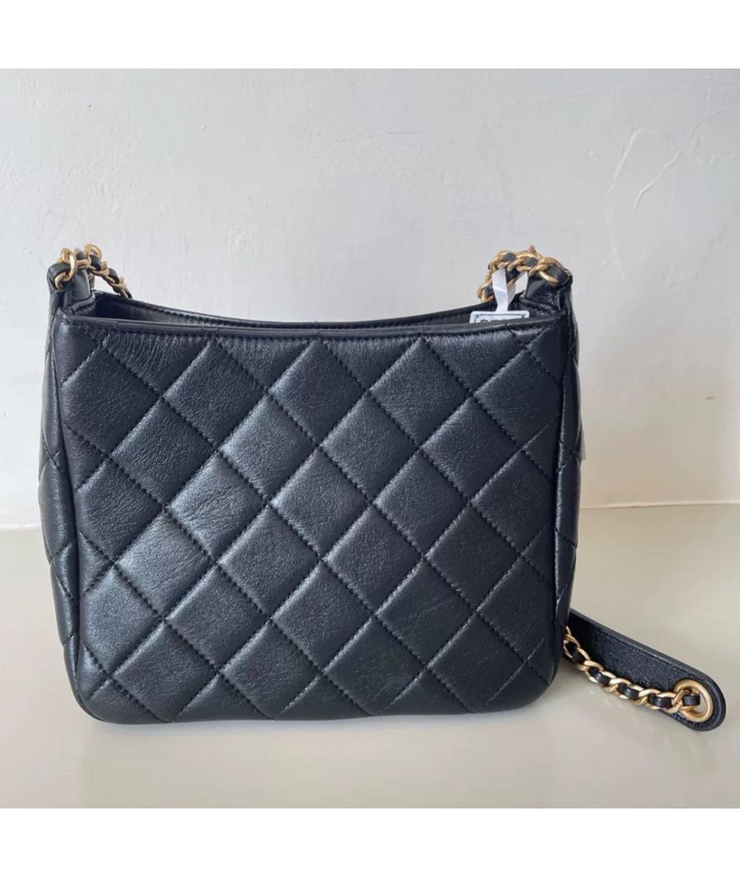 CHANEL Черная кожаная сумка на плечо, фото 3