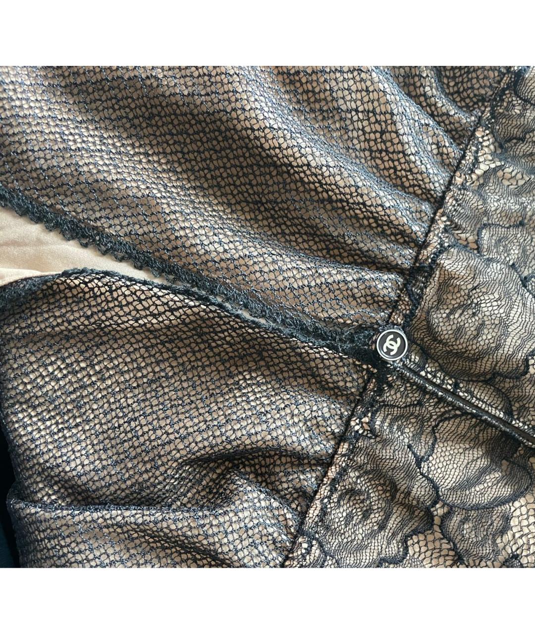 CHANEL Коричневая шелковая футболка, фото 3
