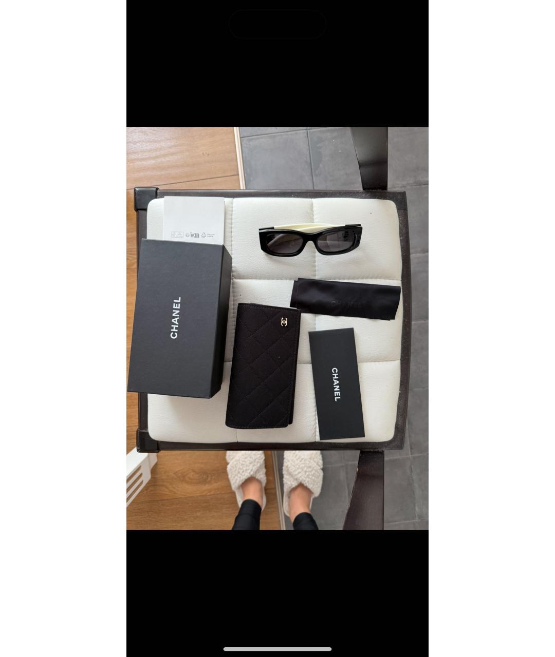 CHANEL Черные пластиковые солнцезащитные очки, фото 2
