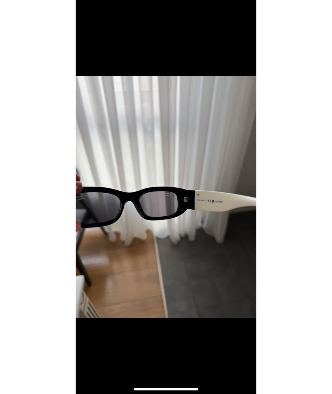 CHANEL Черные пластиковые солнцезащитные очки, фото 6