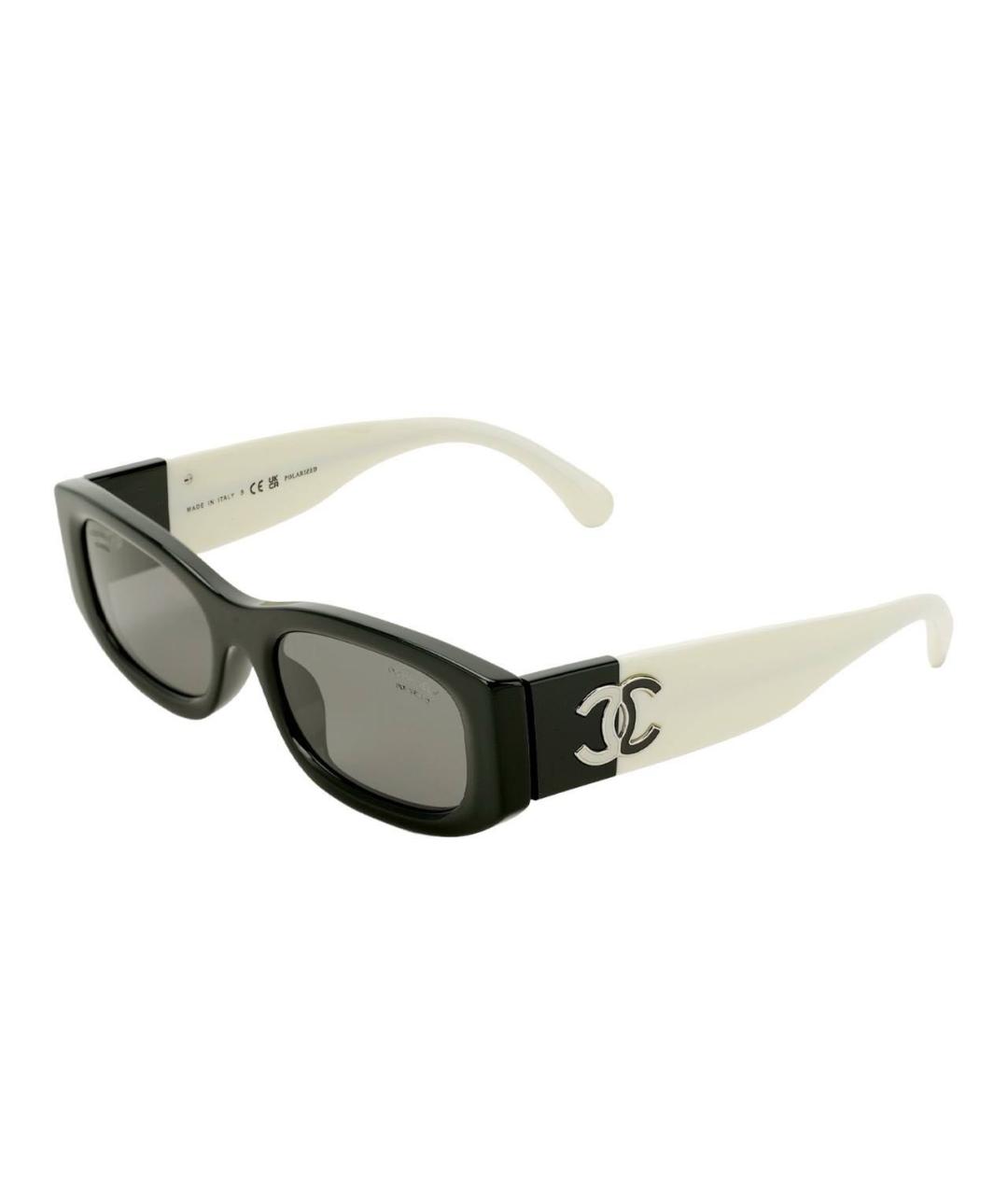 CHANEL Черные пластиковые солнцезащитные очки, фото 1