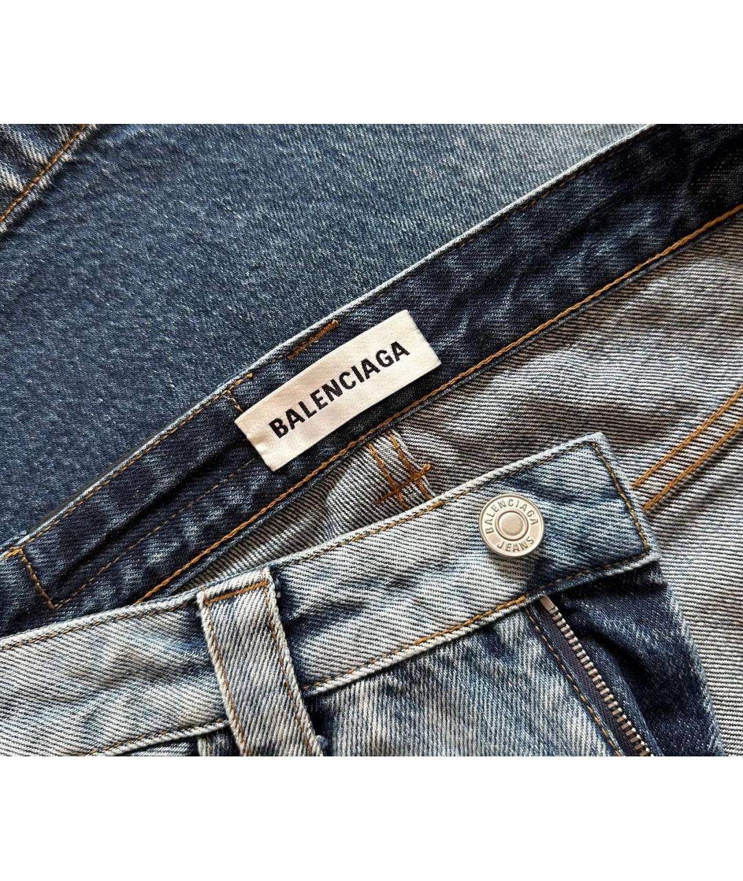 BALENCIAGA Синие деним шорты, фото 4