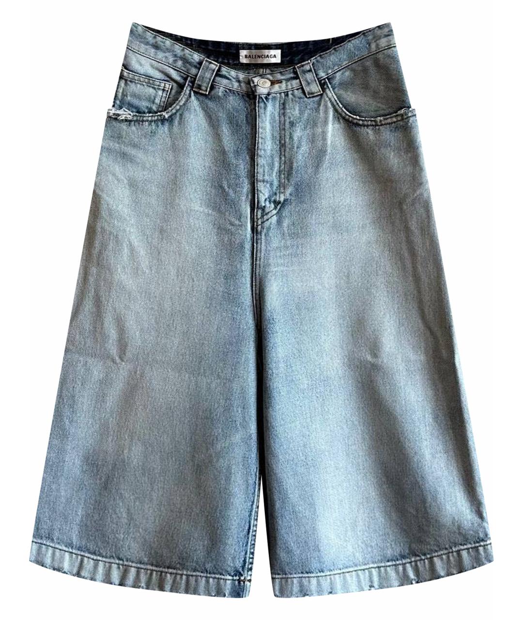 BALENCIAGA Синие деним шорты, фото 1