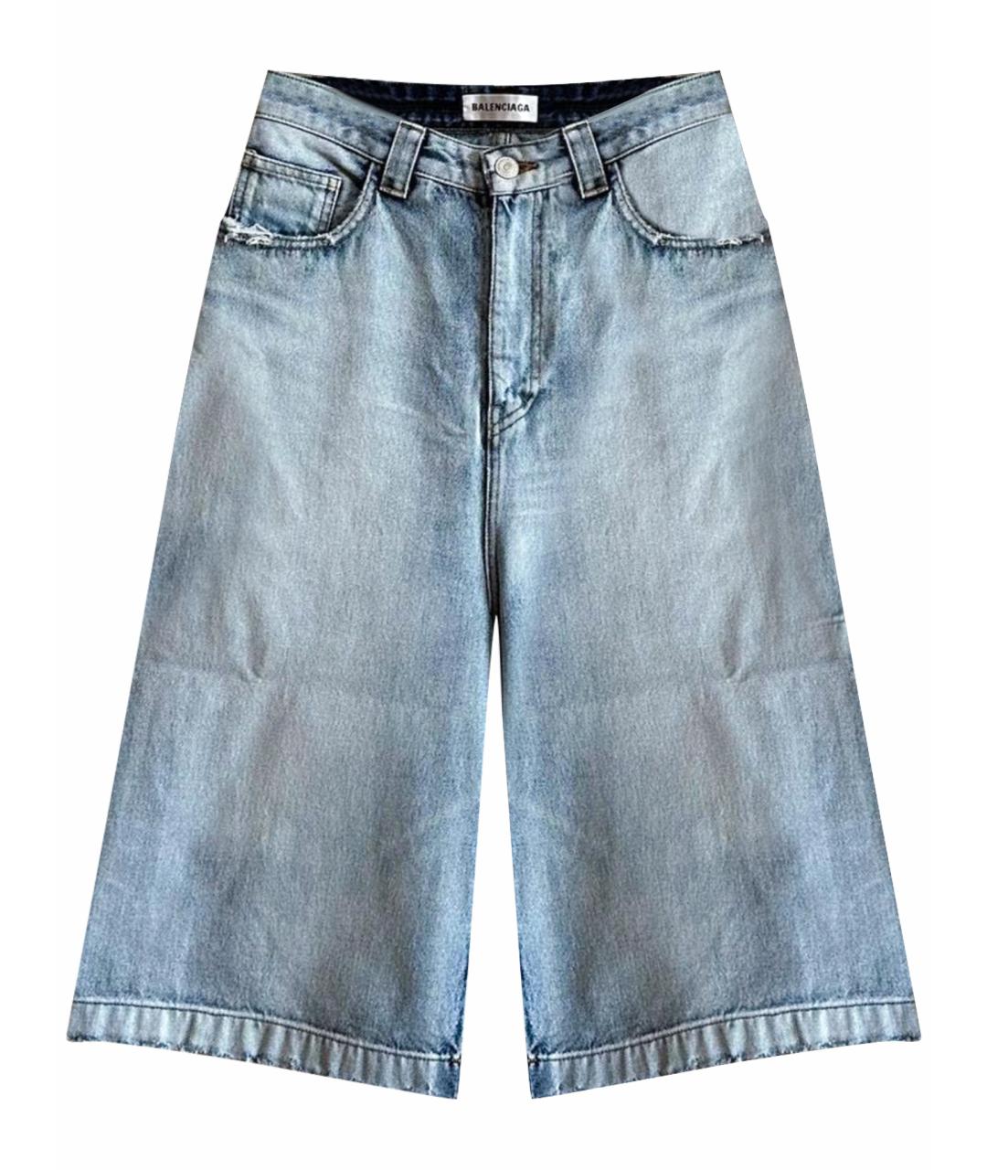 BALENCIAGA Синие деним шорты, фото 1