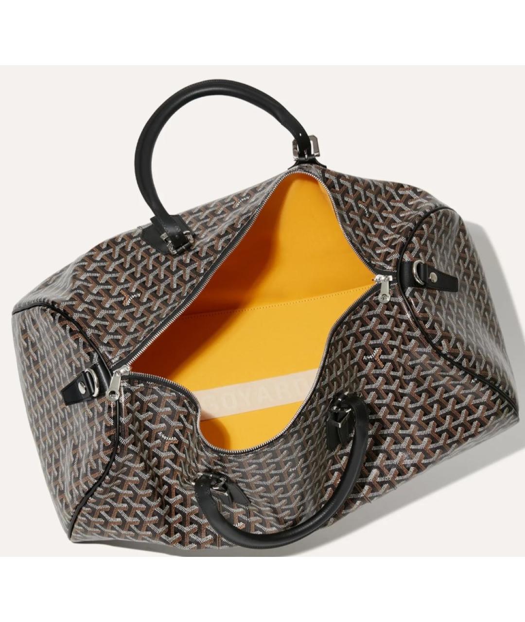 GOYARD Черная кожаная дорожная/спортивная сумка, фото 3