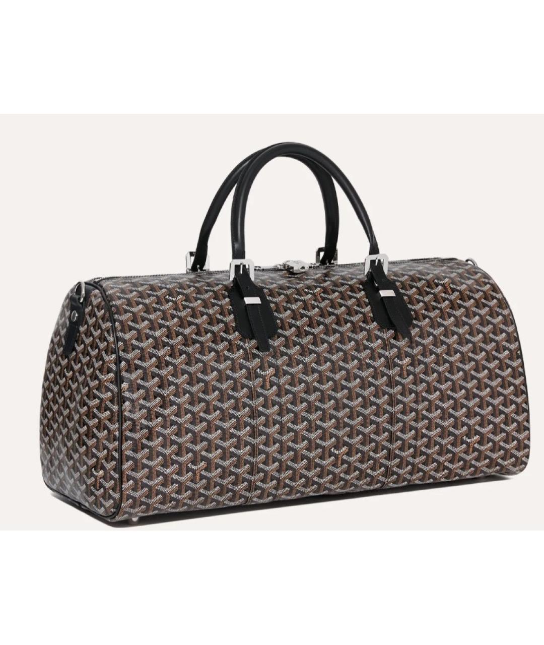 GOYARD Черная кожаная дорожная/спортивная сумка, фото 2