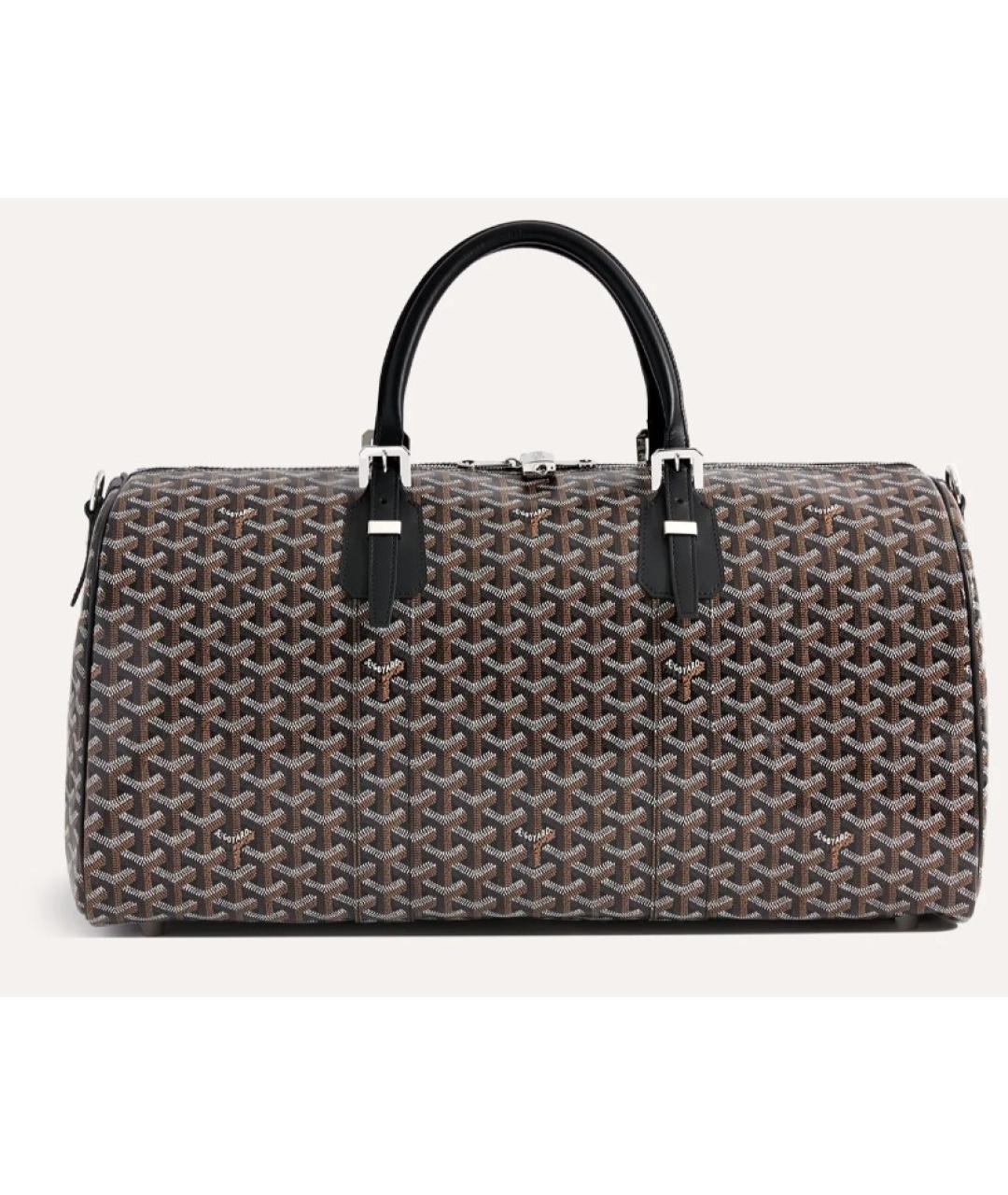 GOYARD Черная кожаная дорожная/спортивная сумка, фото 4