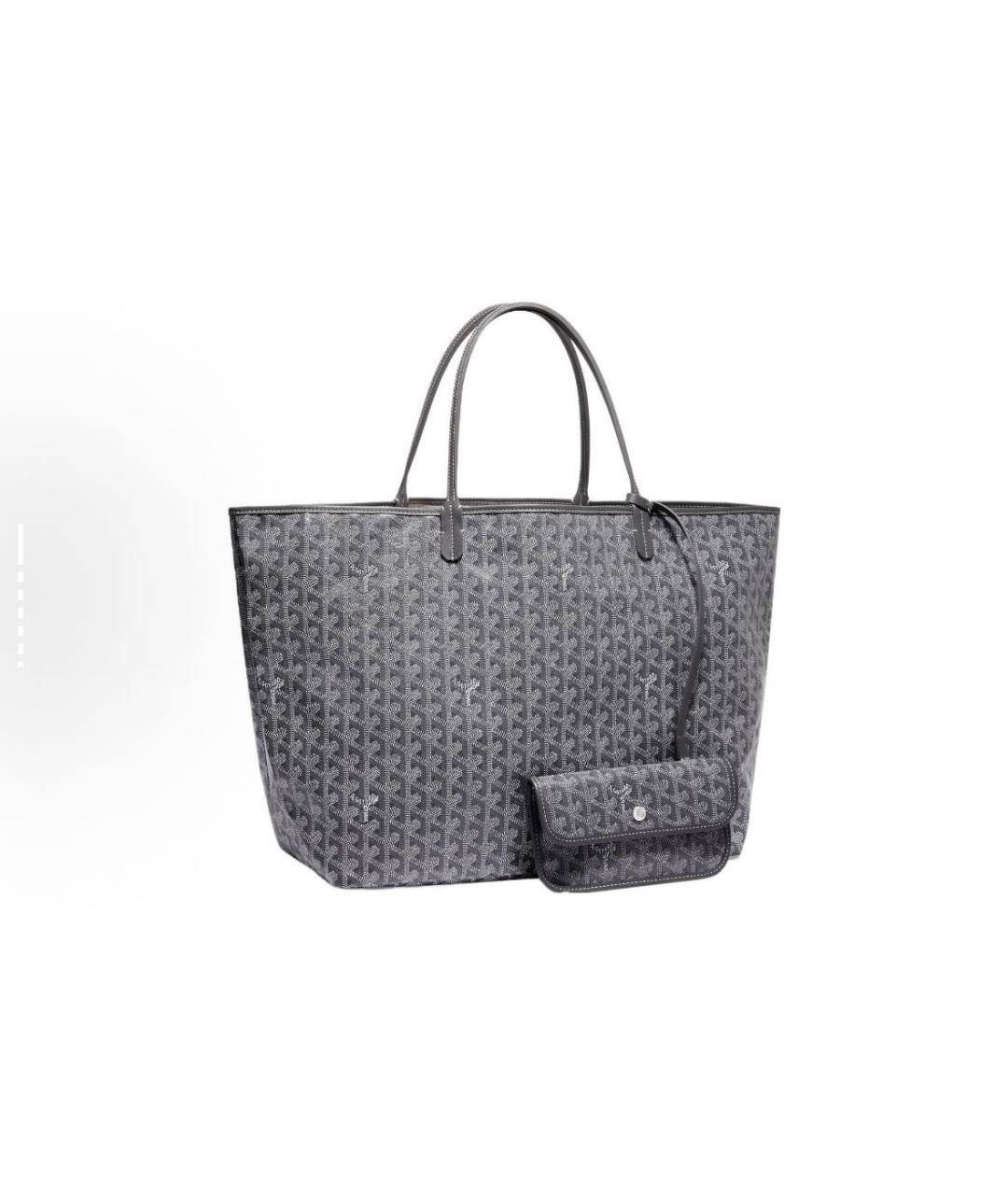 GOYARD Антрацитовая кожаная сумка тоут, фото 5
