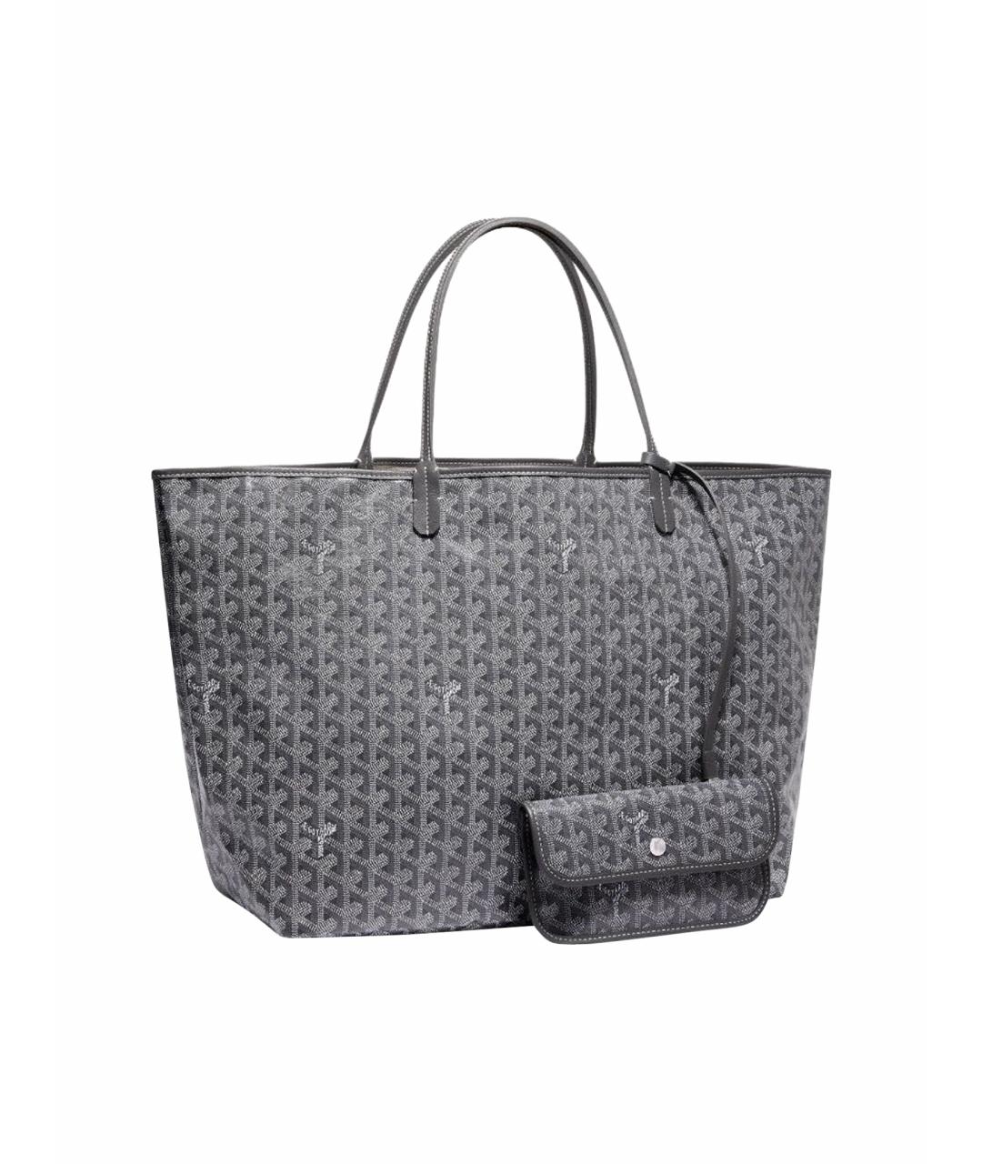 GOYARD Антрацитовая кожаная сумка тоут, фото 1