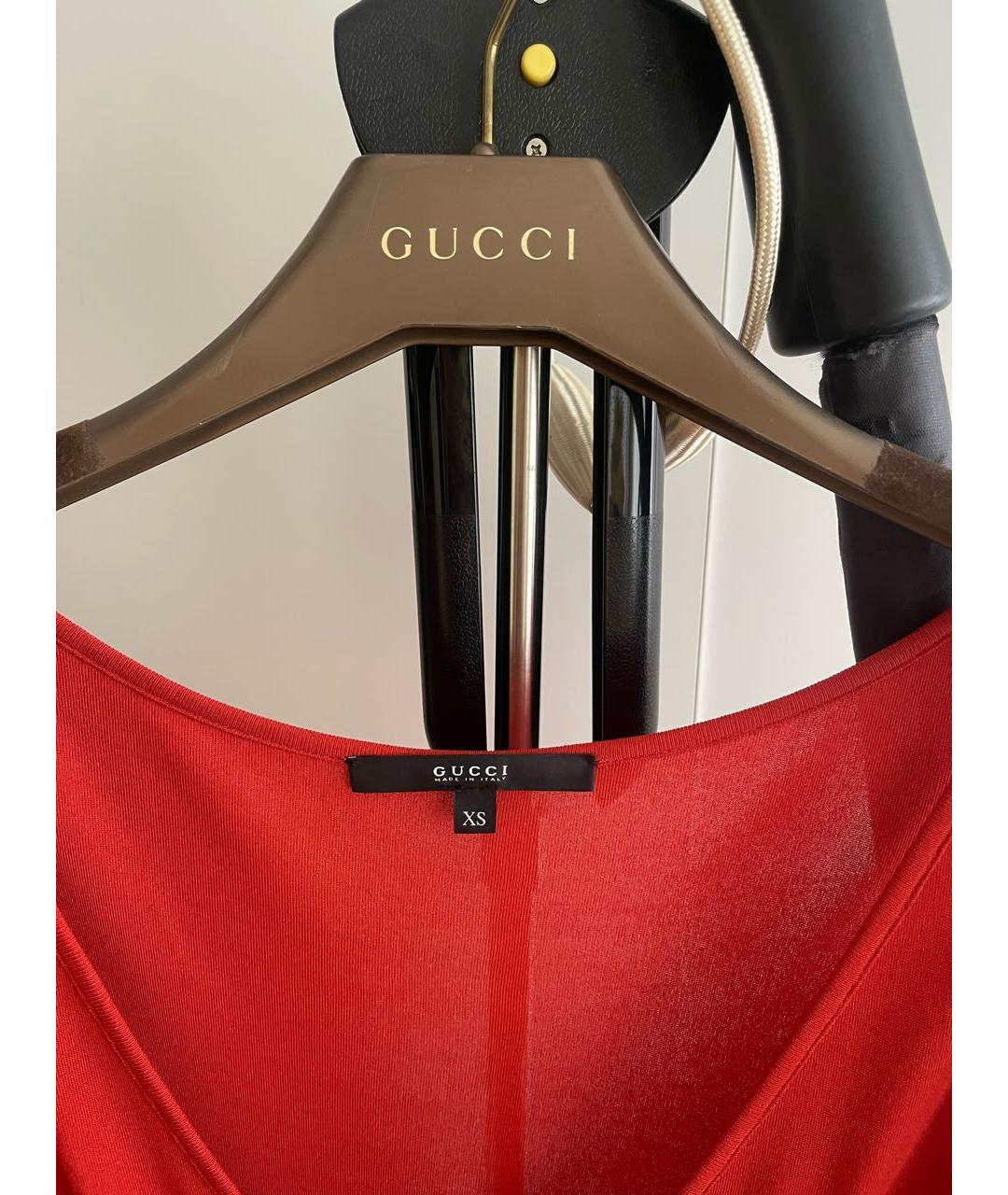 GUCCI Красная вискозная блузы, фото 2