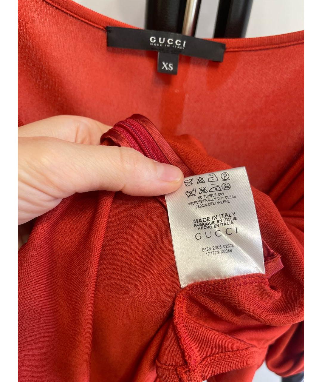 GUCCI Красная вискозная блузы, фото 5