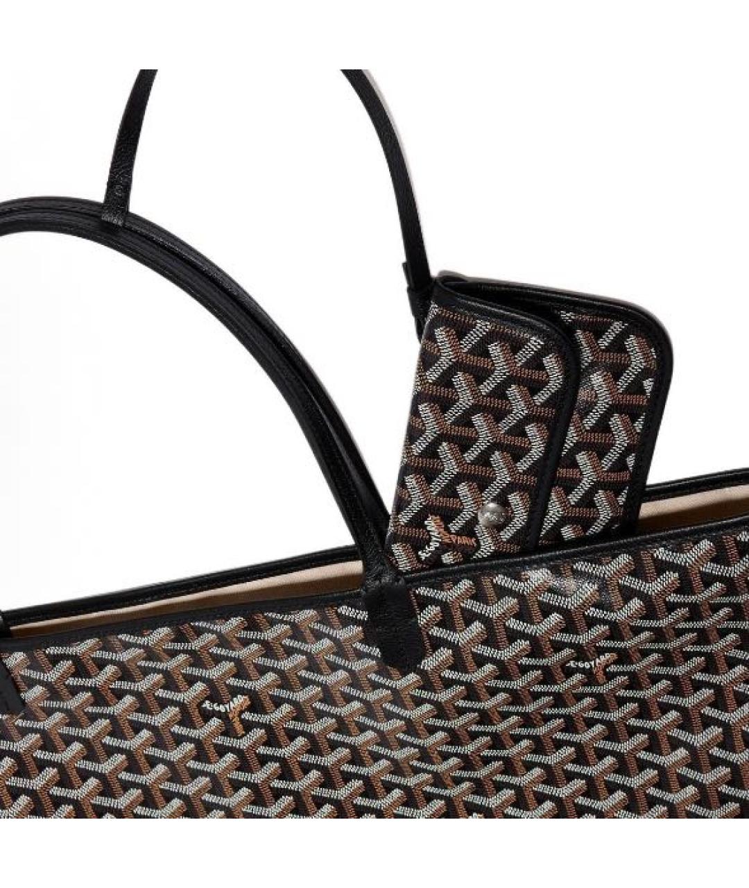GOYARD Черная кожаная сумка тоут, фото 4