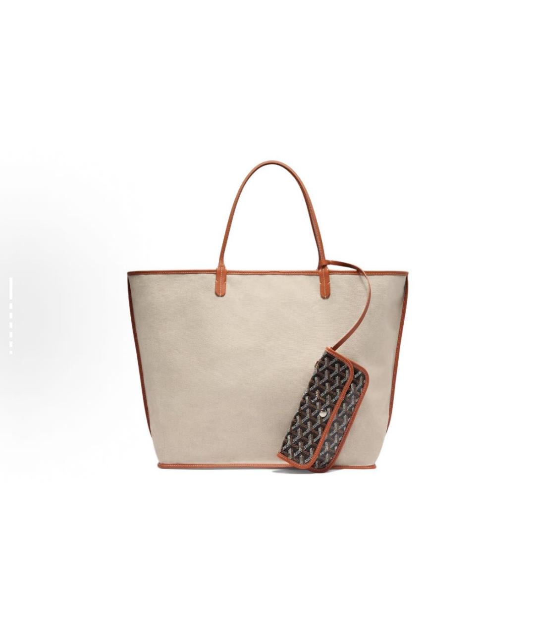 GOYARD Коричневая кожаная сумка тоут, фото 3