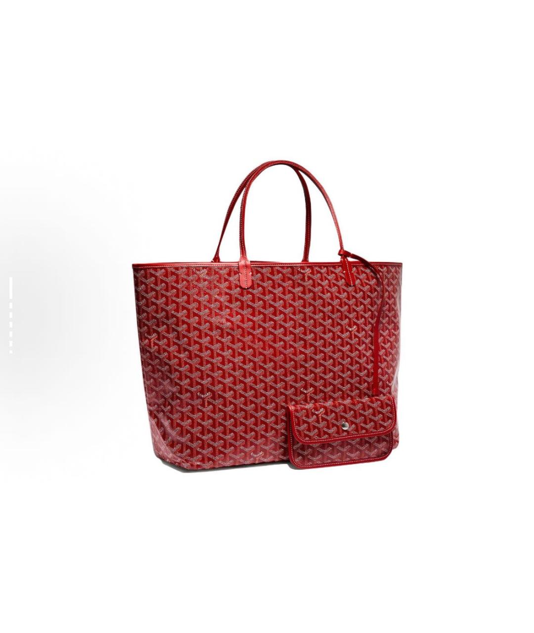 GOYARD Красная кожаная сумка тоут, фото 5