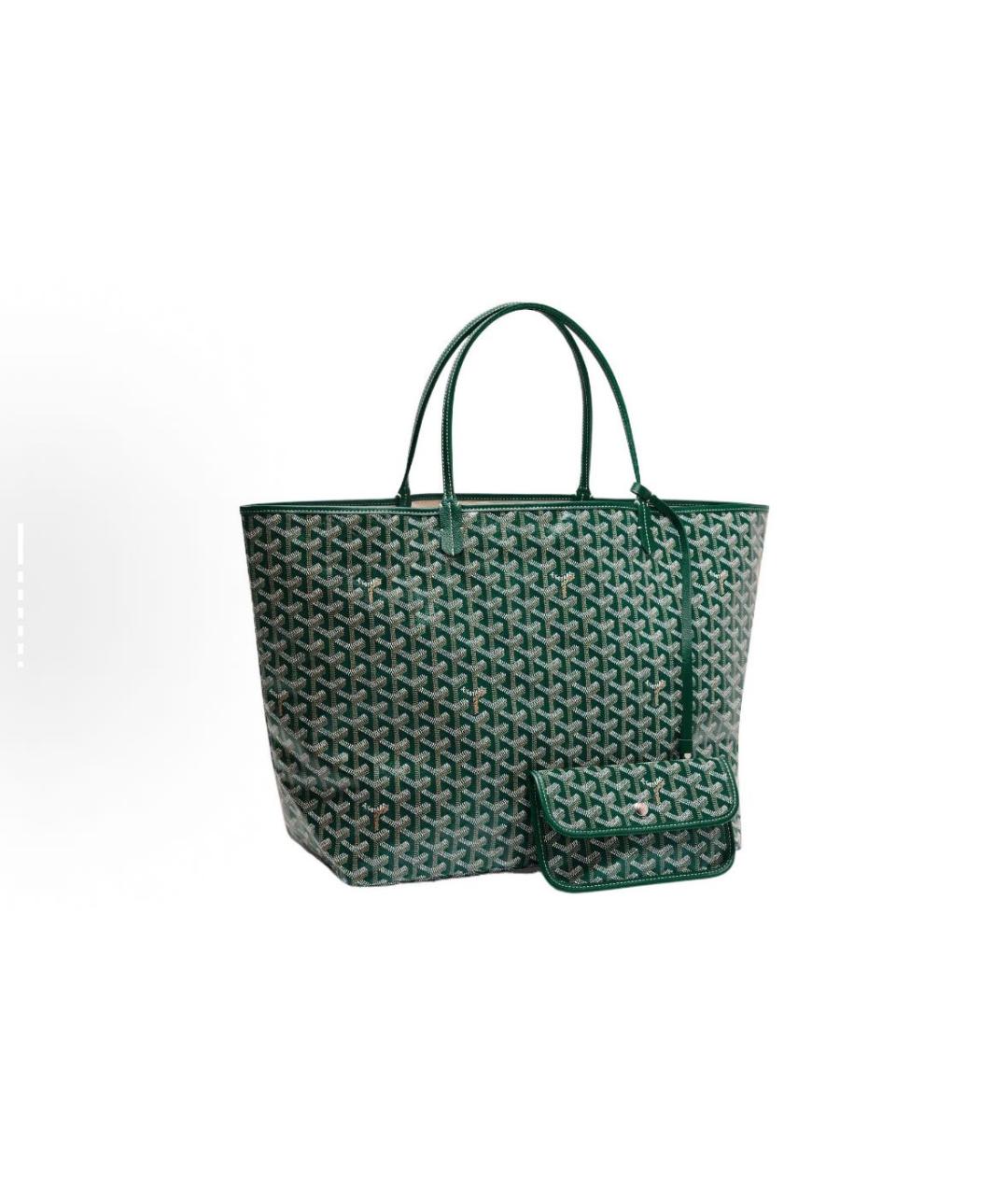 GOYARD Зеленая кожаная сумка тоут, фото 5