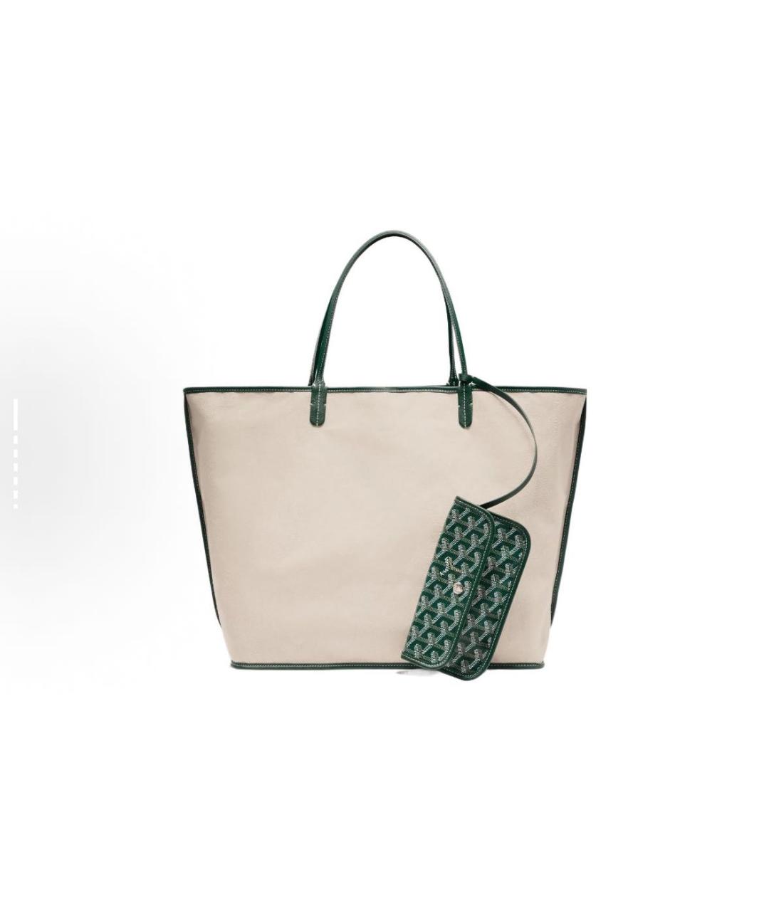 GOYARD Зеленая кожаная сумка тоут, фото 3