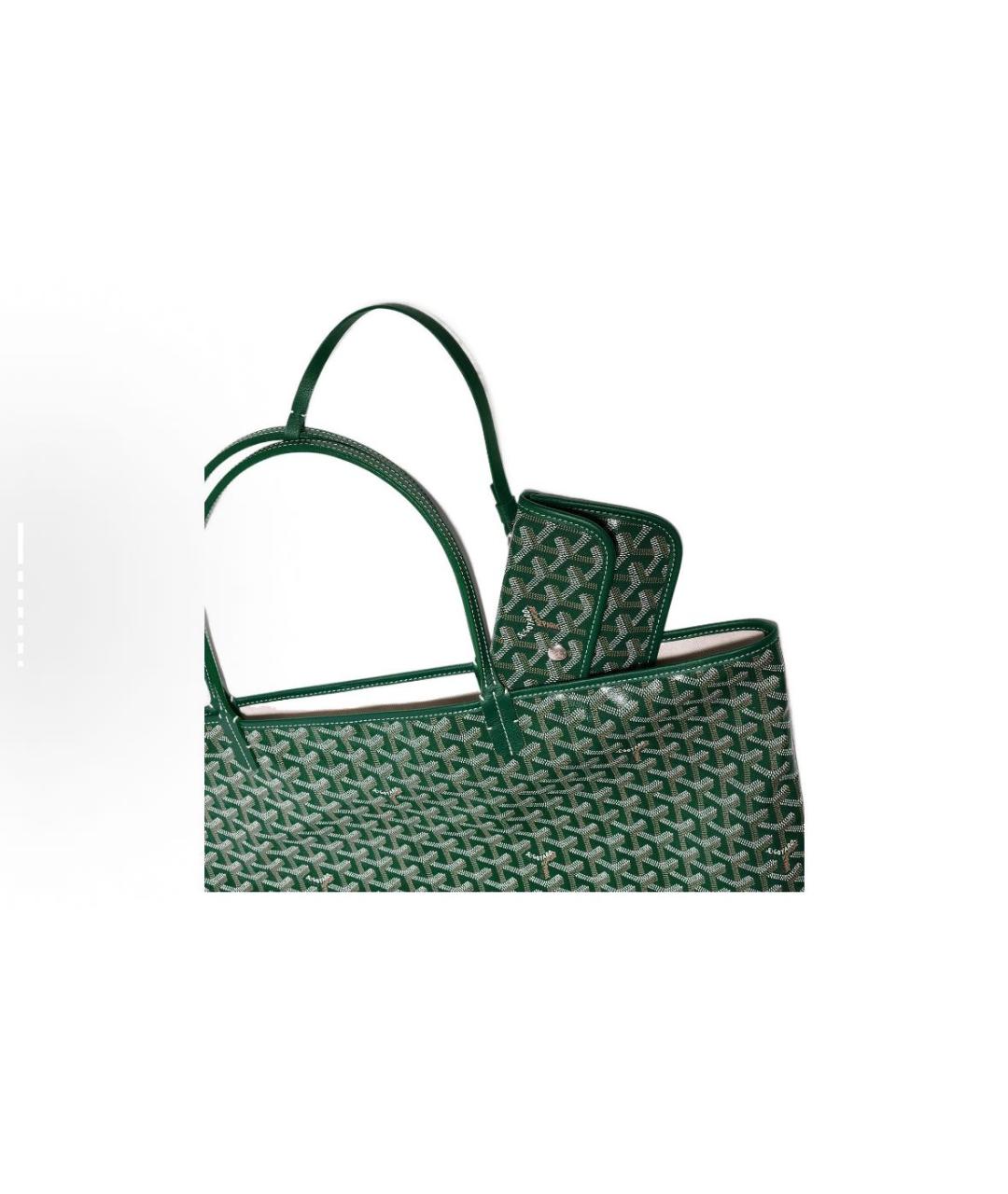 GOYARD Зеленая кожаная сумка тоут, фото 4