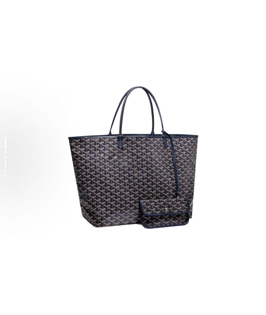 GOYARD Темно-синяя кожаная сумка тоут, фото 5
