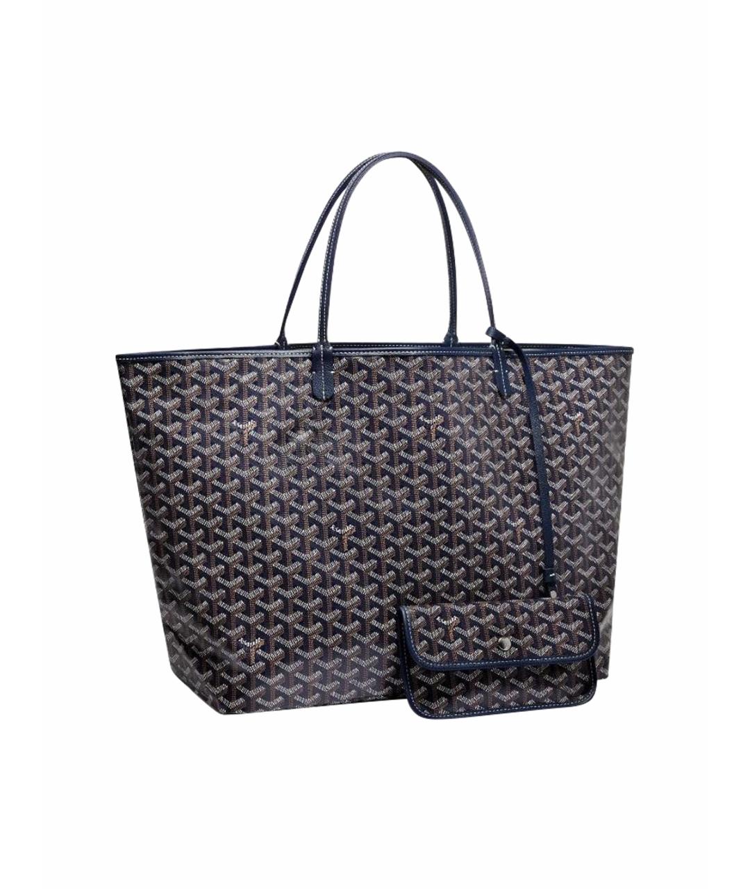 GOYARD Темно-синяя кожаная сумка тоут, фото 1