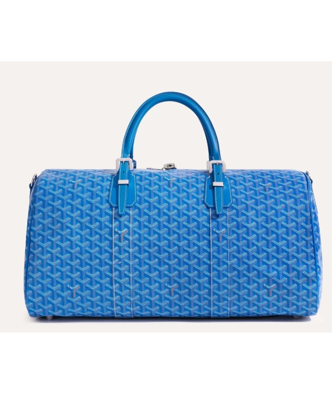 GOYARD Голубая кожаная дорожная/спортивная сумка, фото 2