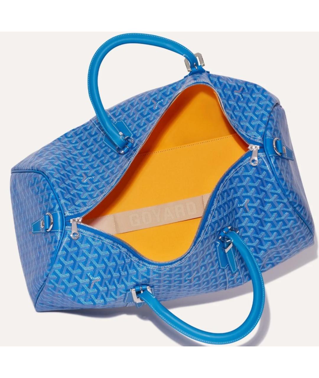 GOYARD Голубая кожаная дорожная/спортивная сумка, фото 3