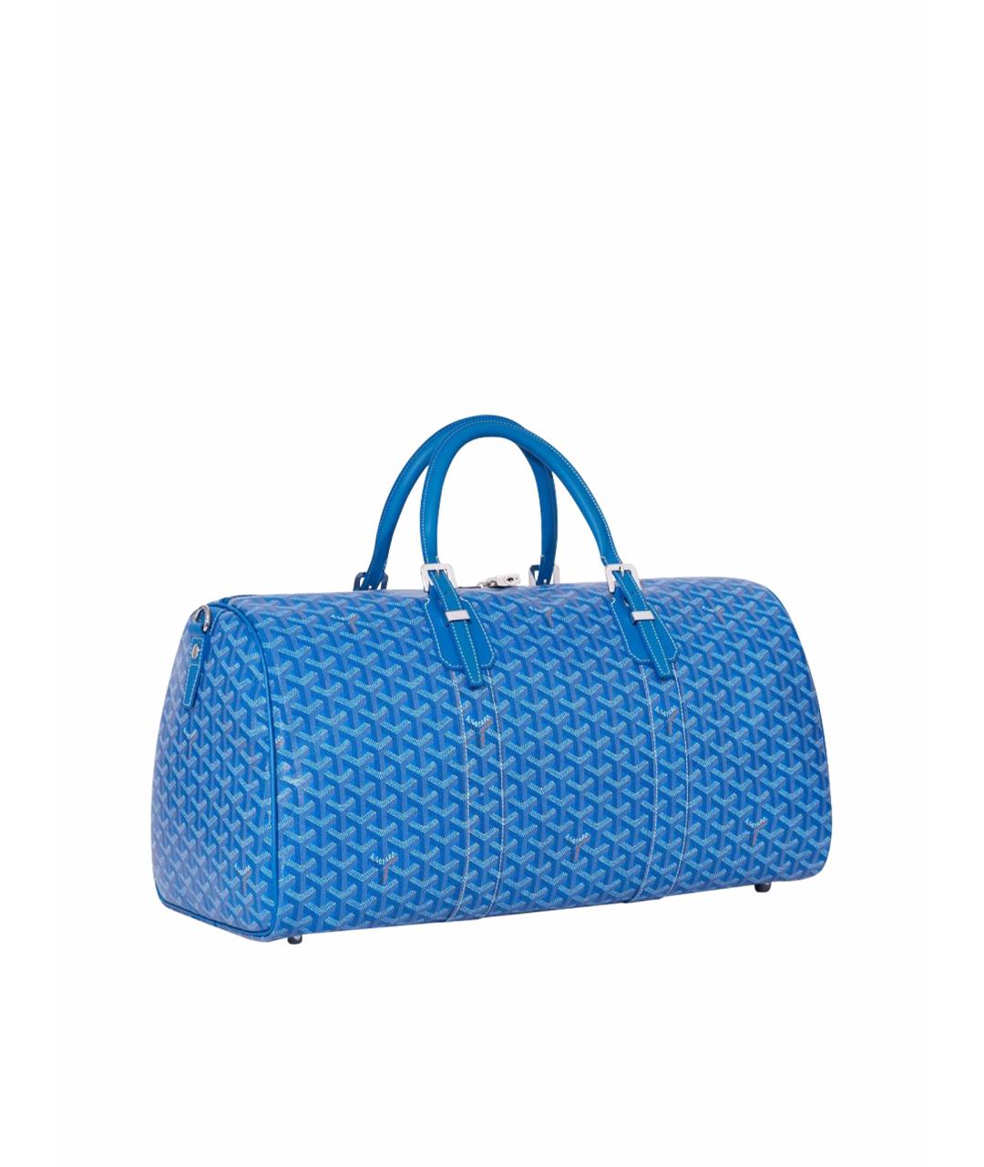 GOYARD Голубая кожаная дорожная/спортивная сумка, фото 1