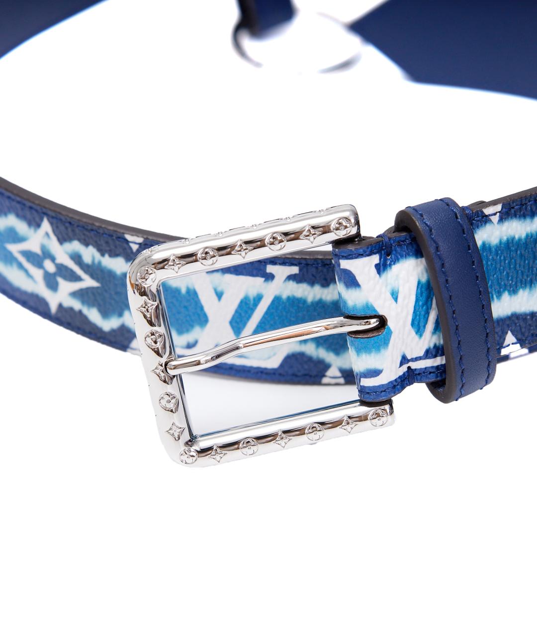 LOUIS VUITTON Синяя кожаная поясная сумка, фото 4