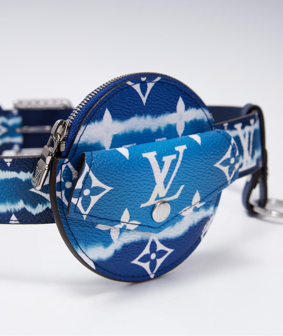 LOUIS VUITTON Синяя кожаная поясная сумка, фото 4