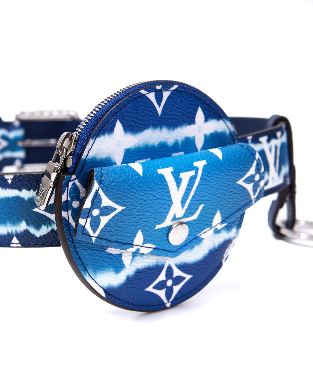 LOUIS VUITTON Синяя кожаная поясная сумка, фото 2