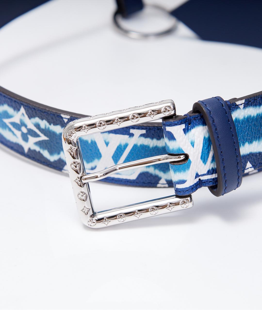 LOUIS VUITTON Синяя кожаная поясная сумка, фото 2