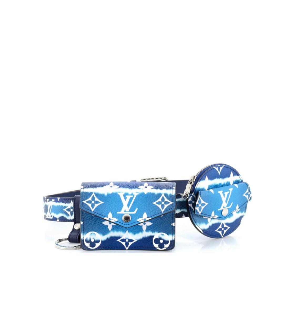 LOUIS VUITTON Синяя кожаная поясная сумка, фото 8