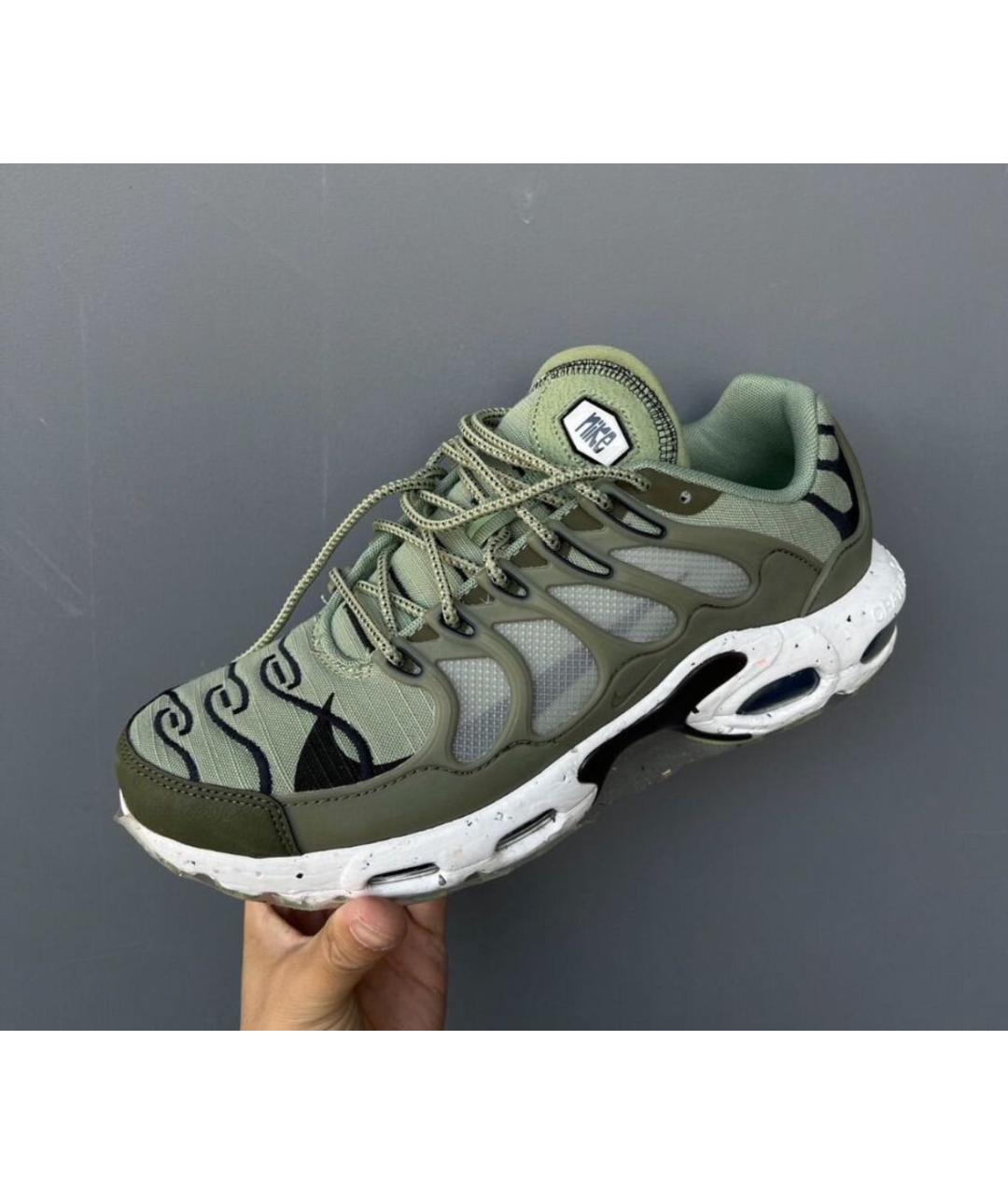 NIKE Зеленые текстильные низкие кроссовки / кеды, фото 5