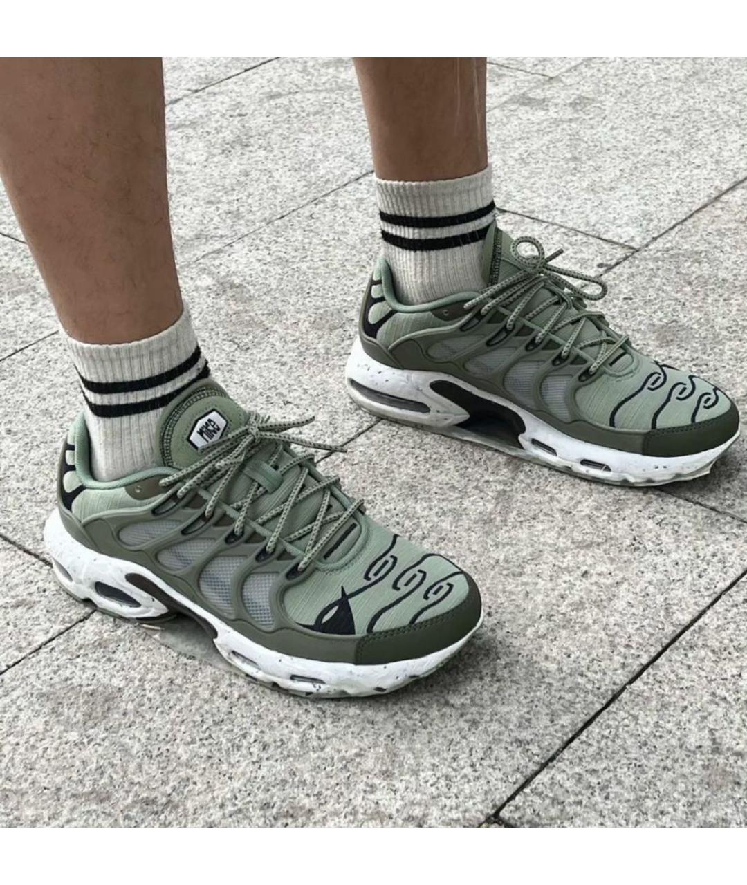 NIKE Зеленые текстильные низкие кроссовки / кеды, фото 6