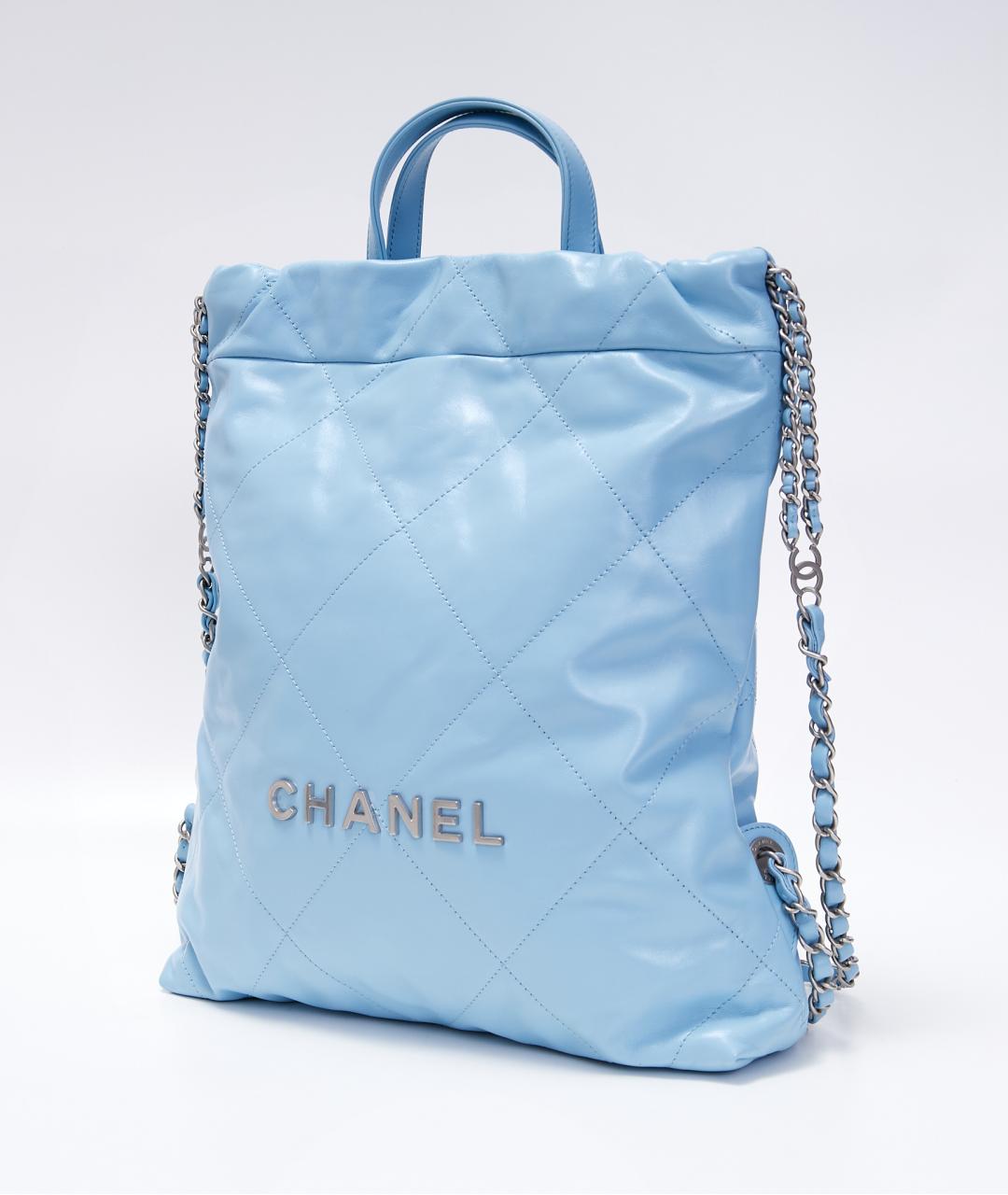 CHANEL Голубой рюкзак, фото 2