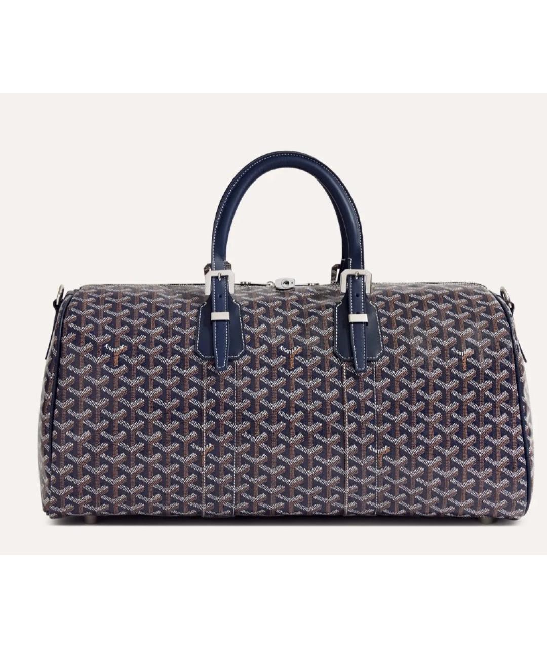 GOYARD Темно-синяя кожаная дорожная/спортивная сумка, фото 2