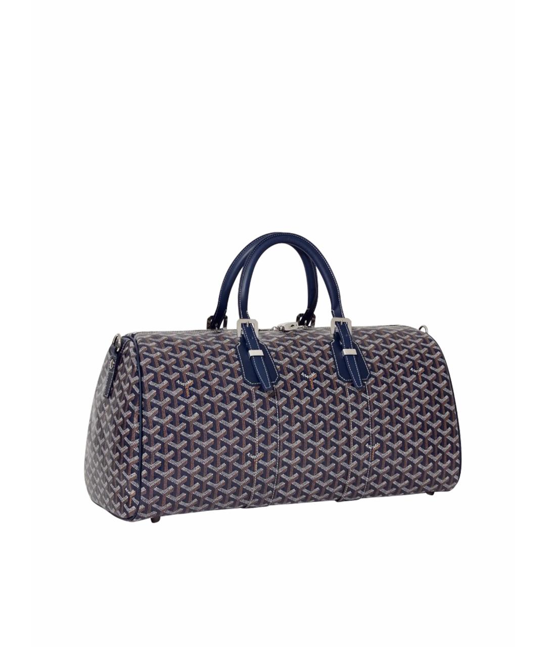 GOYARD Темно-синяя кожаная дорожная/спортивная сумка, фото 1