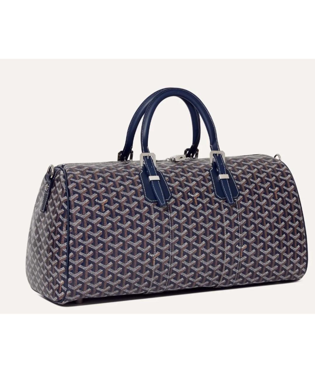 GOYARD Темно-синяя кожаная дорожная/спортивная сумка, фото 4