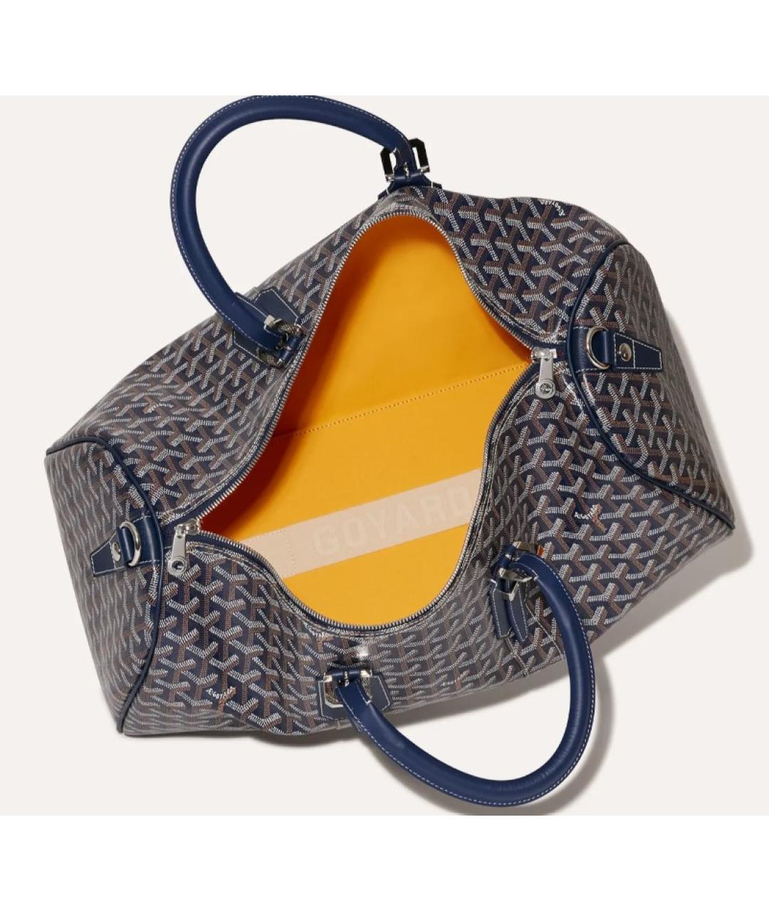 GOYARD Темно-синяя кожаная дорожная/спортивная сумка, фото 3