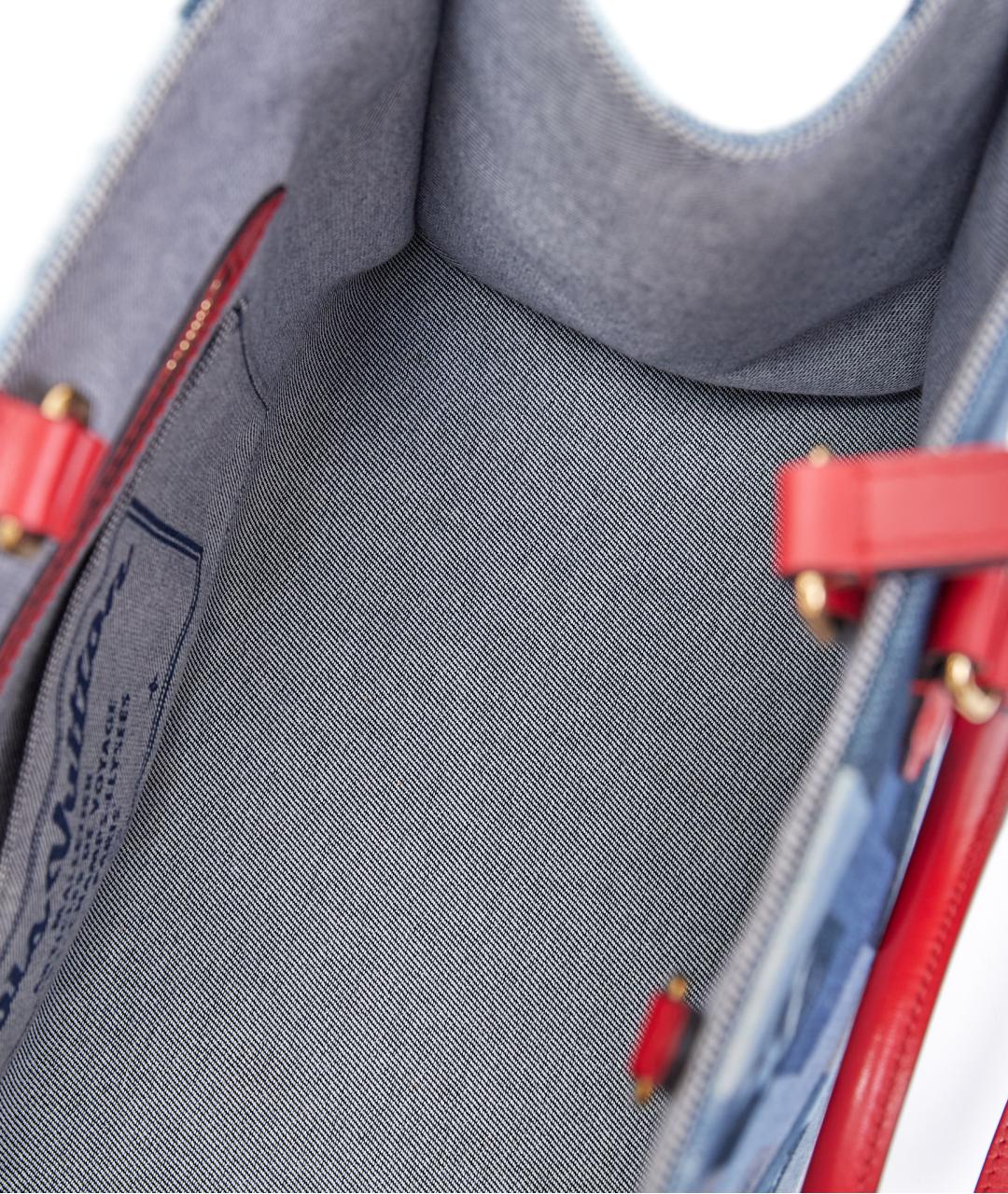 LOUIS VUITTON Синяя тканевая сумка тоут, фото 7